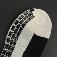 Chaussettes de sport antidérapantes en tricot blanc avec logo personnalisé Glacier pour matchs de football