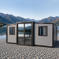 Maison modulaire extensible fabriquée en Chine, maison préfabriquée mobile 2 chambres 1 salle de bain, maison familiale compacte résistante au vent, au feu et au froid
