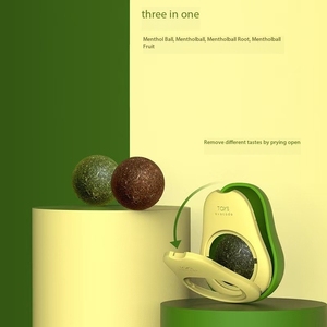 Nueva bola redonda de juguete de menta para gato de aguacate, hierba gatera esférica, fruta de agallas, juguetes para gatos, dientes de molienda, juguetes para gatos con aliento fresco - Product Image 3
