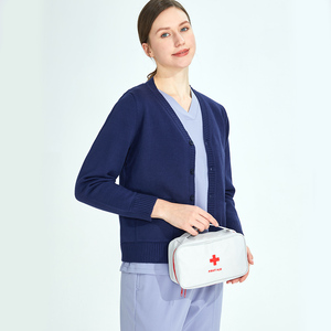 Wholesale High Elastic Warm-up Sweater Soft Comfortable Nursing <strong>Scrub</strong> Uniform <strong>Top</strong> for Women Laboratory Pharmacy Working Cardigan - Product Image 5