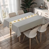 Nappe carrée en plastique gris clair RNPT, facile à nettoyer, pour table basse, table à manger intérieure et jardin