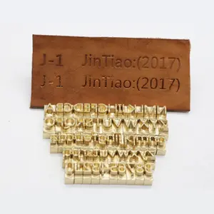 DIY 6Mm Set Stempel Dapat Bergerak Jenis Alfabet Tembaga Die Huruf dan Set Stempel Angka Kulit Barang Emboss Die