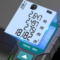 Télémètre laser industriel portable et niveau avec écran LCD rétroéclairé, unités pied/pouce/m, indice de protection IP54, outil de mesure de surface/volume