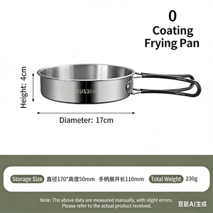 Ensemble de casseroles et poêles en acier inoxydable, antiadhésif, pour <span class=keywords><strong>cuisine</strong></span>, <span class=keywords><strong>camping</strong></span>, extérieur, <span class=keywords><strong>kit</strong></span> de <span class=keywords><strong>cuisine</strong></span> sans revêtement - Product Image 5