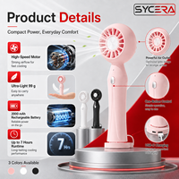 Ventilateur portable rechargeable USB 2000 mAh, ultra-léger 99 g, rafraîchisseur d'air de poche pour voyage, bureau, extérieur, OEM