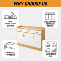 Organisateur de rangement multifonctionnel en contreplaqué MDF, buffet de cuisine, armoire latérale pour salon, vitrine