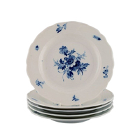 Vintage Antique Blue Flower Decal Plat à soupe émaillé Vaisselle Céramique Grès Assiette à dîner profonde