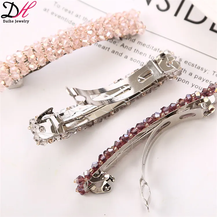 Daihe 2024 Koreaanse Stijl Vier Seizoen Mode Geweven Strass Barrette Haarclip Custom Haarspeld