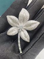 Exquisito Broche de Hoja de Arce con Circonitas Brillantes para Mujer, Plata de Ley 925, Engaste Intrincado de Garras, Regalo Perfecto para Fiestas y Seres Queridos