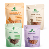 Sachet Doypack en aluminium mat avec fenêtre transparente et fermeture éclair pour aliments pour animaux de compagnie, personnalisable avec logo
