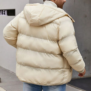 Veste d'hiver personnalisée 100% polyester décontractée ample pour homme grande taille avec cordon de serrage et fermeture éclair chaude - Product Image 2