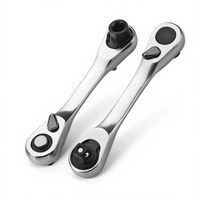 ELEHAND OEM Llave de Trinquete Mini de 1/4'' 72T de Acero al Cromo Vanadio 2 en 1 con Cabezal de Enchufe y Puntas Intercambiables para Reparación de Automóviles
