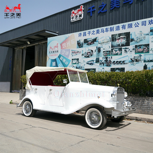 Mobil tamasya Convertible putih, mobil pernikahan Retro klasik antik, kendaraan lintas alam & Rumah indah - Product Image 2