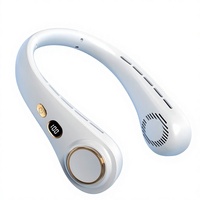Nouveau mini ventilateur de cou sans pales avec affichage numérique, portable, électrique, pour étudiants, sports de plein air, rechargeable, modèle 36 DBA