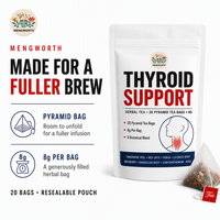 Tisane de soutien de la thyroïde sans caféine, mélange bien-être aux 8 plantes, sachets de thé pyramidaux pour le soutien quotidien de la santé glandulaire