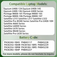 Baterai Laptop Isi Ulang PA3634U-1BAS PA3635U-1BAM PA3635U-1BRM untuk TOSHIBA Satellite M640 M640-BT2N22 M640-ST2N01
