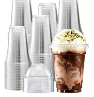 Gobelets en plastique de qualité alimentaire sans BPA avec couvercles en dôme 12oz/16oz pour café glacé, latte, milkshake et smoothies à emporter