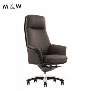 M & W Offre Spéciale chaise de bureau en cuir véritable chaise de personnel visiteur chaise pivotante à dossier moyen mobilier de bureau - Product Image 3