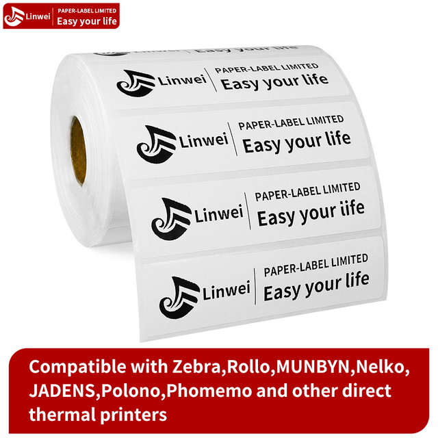 Wholesale 4" X 1" Direct Thermal Labels Compatible with Zebra & Rollo Desktop Printers