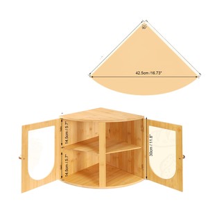 Fuzhou Jianhao Bamboo Bread Box Double Door Transparent <b>Acrylic</b> Kitchen <b>Storage</b> Cabinet For Bread And Bakery Items - Product Image 5