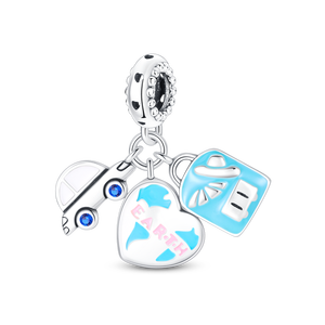 Breloques pour la fabrication <span class=keywords><strong>de</strong></span> bracelets DIY, motifs Avion, Voyage, Bagage, Appareil photo, en Cuivre plaqué argent, Fourniture d'usine, Prix <span class=keywords><strong>de</strong></span> gros - Product Image 6