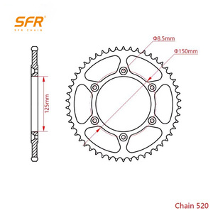 Piñón Trasero de Acero al Carbono SFR Nuevo para Motocicleta Todoterreno YZ250F/450F WR250F/450F 520 50T para Yamaha para Modificación/Actualización - Product Image 6