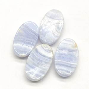 Ágata de encaje azul 20x12mm Corte ovalado Ajuste de joyería de cabujón de grado A - Product Image 5