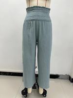 Design de gros Pantalon taille haute à jambe large Pantalon évasé à fond cloche pour femmes