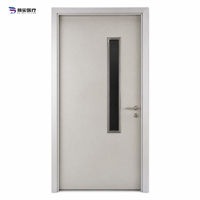 Porte battante manuelle pour salle blanche, porte simple pour salle blanche médicale avec fenêtre d'observation, panneau lisse insonorisé