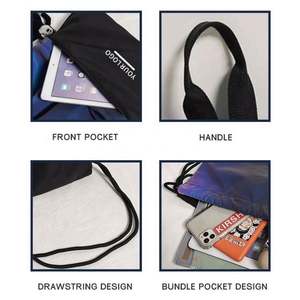 กระเป๋าเป้สะพายหลังปิดซิปทำจากโพลีเอสเตอร์รีไซเคิลเป็นมิตรกับสิ่งแวดล้อมพิมพ์โลโก้ตามสั่ง - Product Image 5