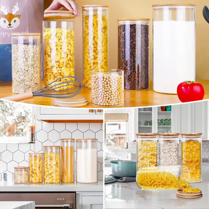 Pot à épices moderne en verre avec couvercle en bambou et design multifonctionnel détachable pour la cuisine domestique, le stockage alimentaire, les fêtes et les occasions de remise de diplôme - Product Image 5