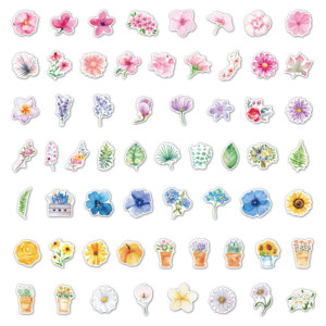 Impermeabile varie serie di fiori speciali a forma di adesivo per laptop skateboard <span class=keywords><strong>guitar</strong></span> <span class=keywords><strong>Kids</strong></span> Stationery Sticker - Product Image 4