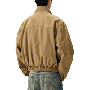 Blouson Bomber Homme Personnalisé en Toile, Coupe Oversize, Col Montant, Fermeture Éclair, Style Workwear Vintage, Veste Décontractée Utilitaire TKAN1001 - Product Image 2