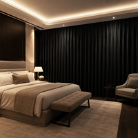 Rideaux occultants en faux lin, tissu texturé épais, rideaux sur mesure, modernes, imperméables pour chambre à coucher, hôtel, intérieur commercial