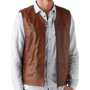 Chaleco de Cuero para Hombre, Tejido Transpirable, Cómodo, Informal, Ligero, Precio Razonable, Hecho en Fábrica - Product Image 2
