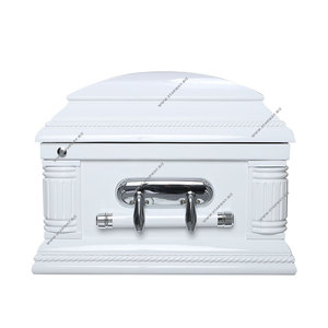 8807 Venta caliente Orden de prueba preferido Ataúd de estilo <span class=keywords><strong>simple</strong></span> americano Ataúd de madera y ataúd Acabado blanco hecho de madera maciza de Álamo - Product Image 3