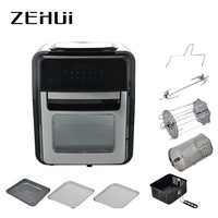 Friteuse à air numérique multifonction grande capacité avec accessoires, usage domestique, 1800W, contrôle numérique, protection contre la surchauffe