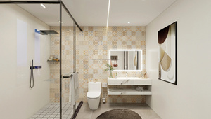 Juego de Dormitorio Moderno Comercial de Bajo Costo, Cama de Madera Personalizada, Mesitas de Noche, Mueble para TV, Armario para Hoteles y Apartamentos de 3 Estrellas - Product Image 3