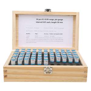 Juego de Calibres de Pasos de 50 Piezas, 0.5-0.99mm +/-0.001, <span class=keywords><strong>Paso</strong></span> de 0.01mm, en Caja de Madera, Juego de Pasos de Acero - Product Image 4