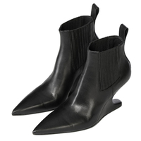 Bottines en daim pour femmes, à talons compensés hauts et originaux, avec empeigne élastique et bout pointu, couleurs personnalisables