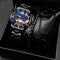 Montre Homme à Quartz Très Vendue avec Charme Sportif Lumineux, Bracelet en Acier 22 mm, Affichage du Calendrier, Cadran 37 mm, Boîtier en Alliage