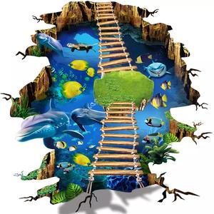 Adesivo <span class=keywords><strong>per</strong></span> pavimenti in piastrelle impermeabili stampato su misura 3D pittura a terra adesivo paesaggio <span class=keywords><strong>per</strong></span> la decorazione - Product Image 2