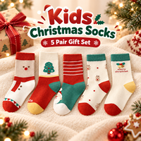 Chaussettes de Noël pour enfants, motifs mignons de Père Noël, rennes et sapins, chaussettes douces et chaudes pour bébé, ensemble de cadeaux de Noël pour l'hiver