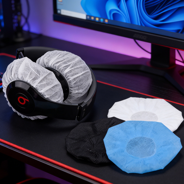 Disposable Non Woven Modern Dustproof Sanitary Headset/Headphone Cover Home Textile Product