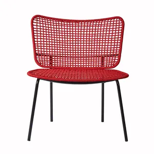 Chaise de Patio en tissu de haute qualité, siège empilable rouge en corde, mobilier de salle à manger, nouveau produit tressé, Design en velours, pour la maison