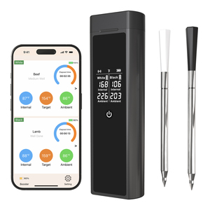 Thermomètre à viande intelligent sans fil avec 2 sondes ultra-minces, portée de 250 mètres, thermomètre numérique pour barbecue, cuisson des aliments et grillades - Product Image 4