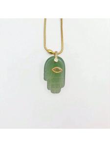 Nuovo arrivo gioielli curativi oro placcato diamante zircone Hamsa <span class=keywords><strong>Fatima</strong></span> <span class=keywords><strong>mano</strong></span> malocchio pietra <span class=keywords><strong>collana</strong></span> per gli uomini delle donne - Product Image 6