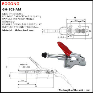 BOGONG GH-301-AM Pince à levier à <span class=keywords><strong>action</strong></span> pousser-tirer, outil manuel léger, 301AM MC03-1, pince à dégagement rapide pousser-tirer - Product Image 2