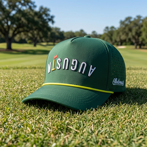 Casquette de golf personnalisée Performance en toile unisexe, style trucker à calotte moyenne, respirante, imperméable, réglable, vintage et décontractée - Product Image 1