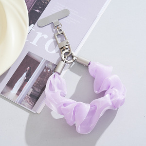 Scrunchie Phone Case Chain Multicolor <b>Polyester</b> Metal Buckle Phone <b>Lanyard</b> For Women - Product Image 4